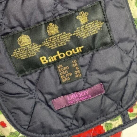 Rare Barbour x Liberty 6 Newark Floral Roses Quilt Jacket Coat 10UK Vintage - Picture 4 of 10
